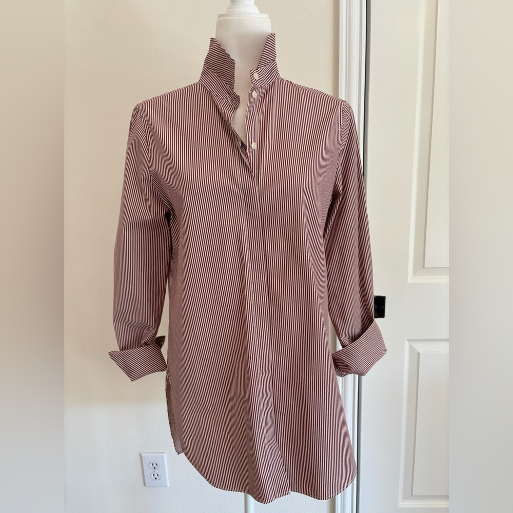 J Crew 100% cotton striped tunic button down